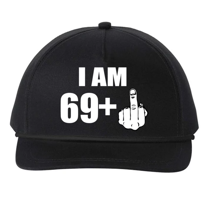 I Am 70 Middle Finger 70th Birthday Gift Snapback Five-Panel Rope Hat