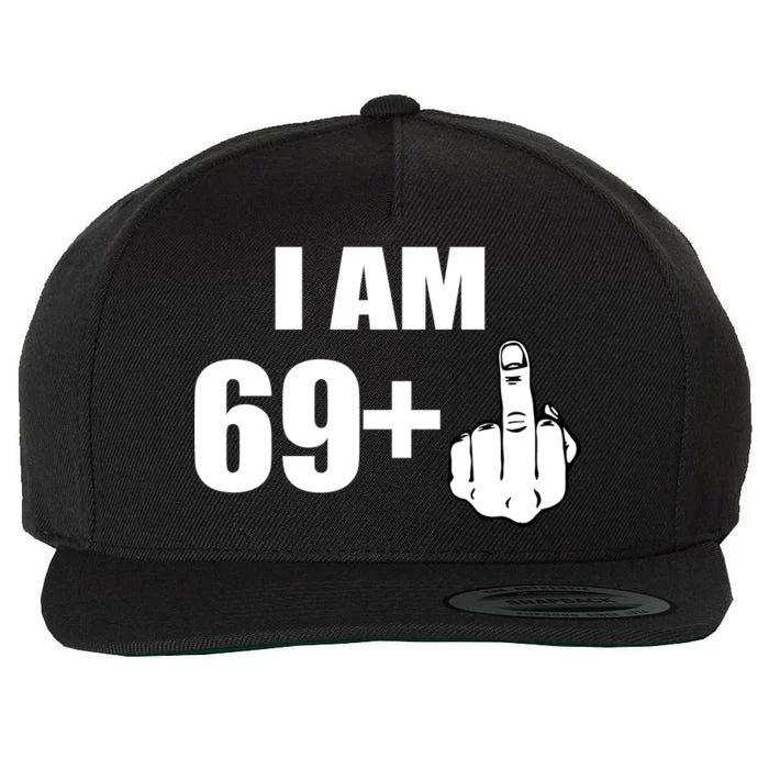 I Am 70 Middle Finger 70th Birthday Gift Wool Snapback Cap