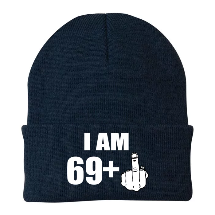 I Am 70 Middle Finger 70th Birthday Gift Knit Cap Winter Beanie