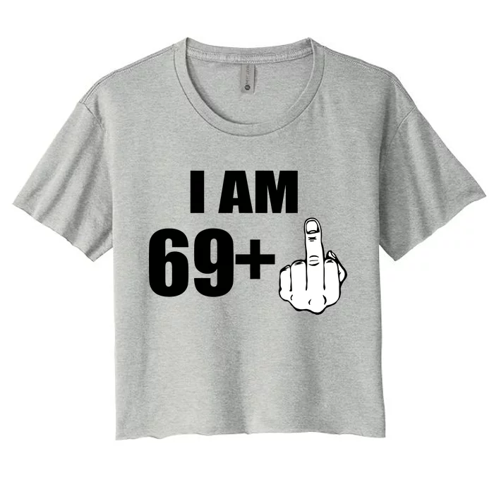 I Am 70 Middle Finger 70th Birthday Gift Women's Crop Top Tee