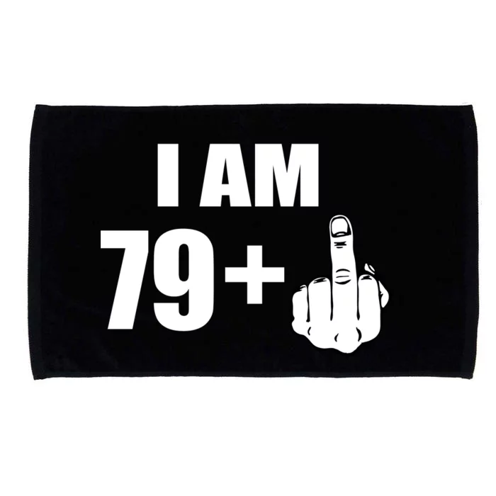 I Am 80 Middle Finger 80th Birthday Gift Microfiber Hand Towel