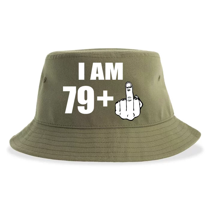 I Am 80 Middle Finger 80th Birthday Gift Sustainable Bucket Hat