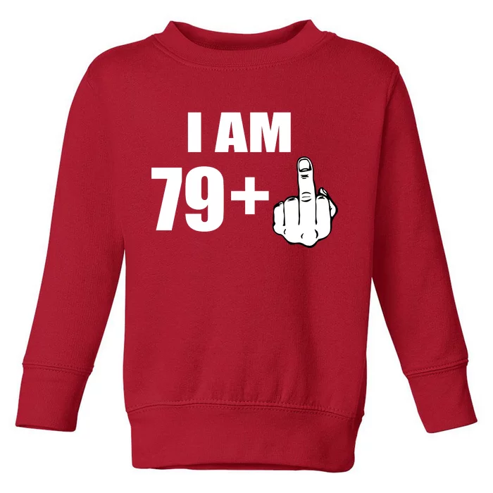 I Am 80 Middle Finger 80th Birthday Gift Toddler Sweatshirt