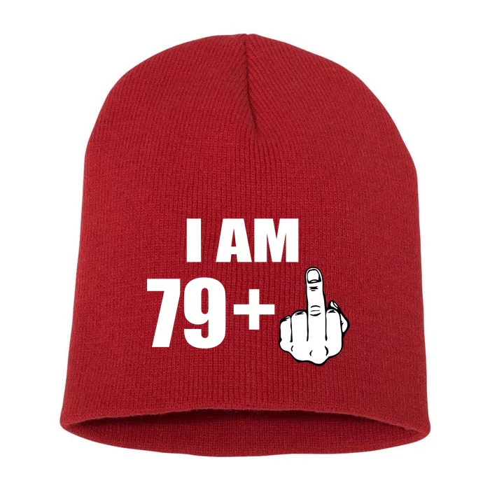 I Am 80 Middle Finger 80th Birthday Gift Short Acrylic Beanie