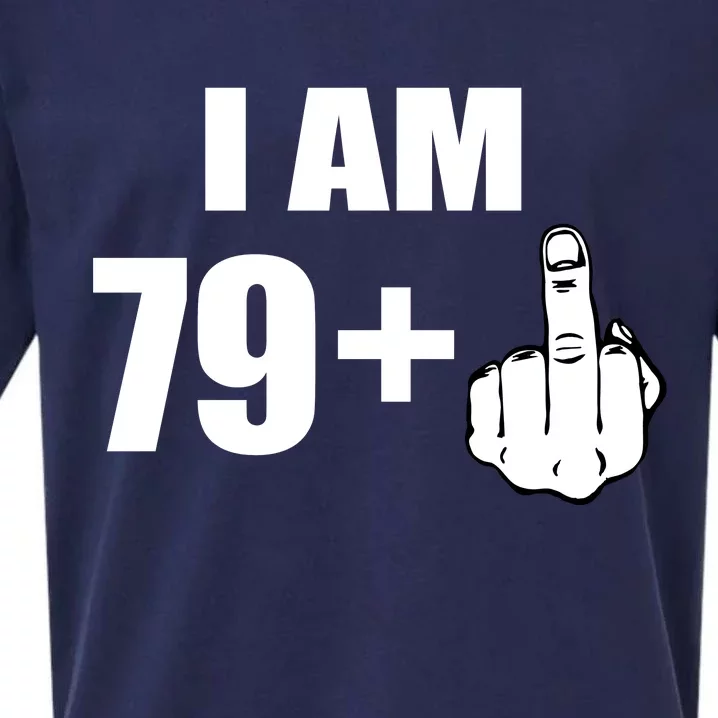 I Am 80 Middle Finger 80th Birthday Gift Sueded Cloud Jersey T-Shirt