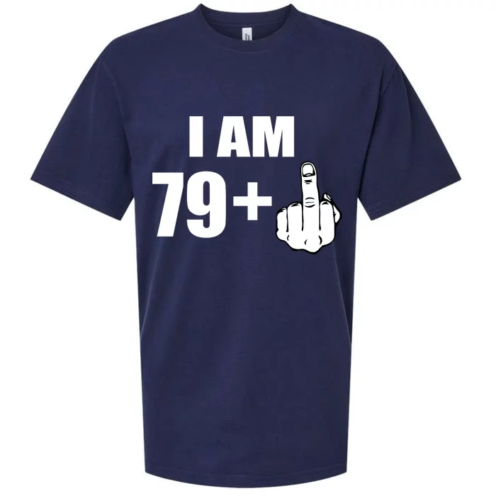 I Am 80 Middle Finger 80th Birthday Gift Sueded Cloud Jersey T-Shirt