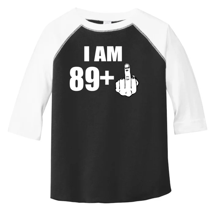 I Am 90 Middle Finger Funny 90th Birthday Gift Toddler Fine Jersey T-Shirt