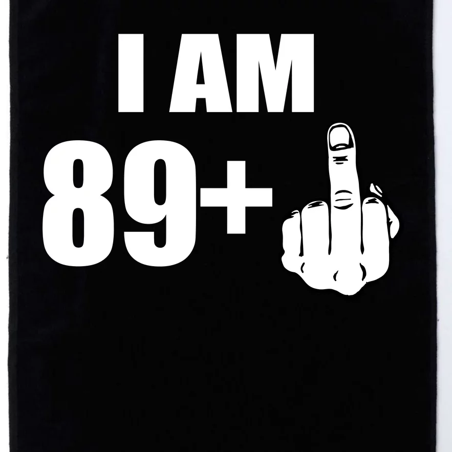 I Am 90 Middle Finger Funny 90th Birthday Gift Platinum Collection Golf Towel