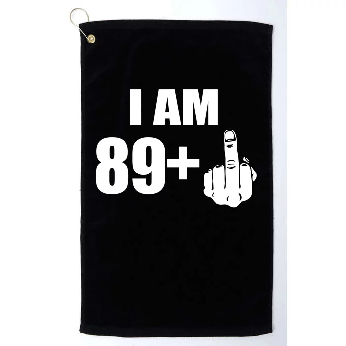 I Am 90 Middle Finger Funny 90th Birthday Gift Platinum Collection Golf Towel