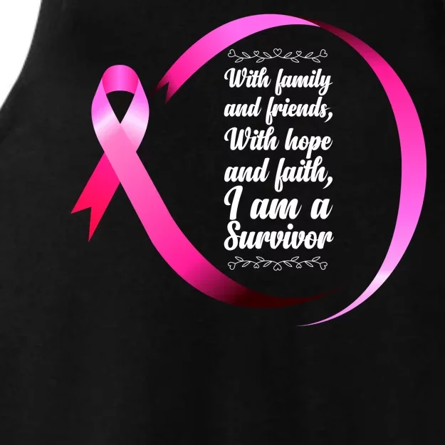 I Am A Breast Cancer Survivor Ladies Tri-Blend Wicking Tank