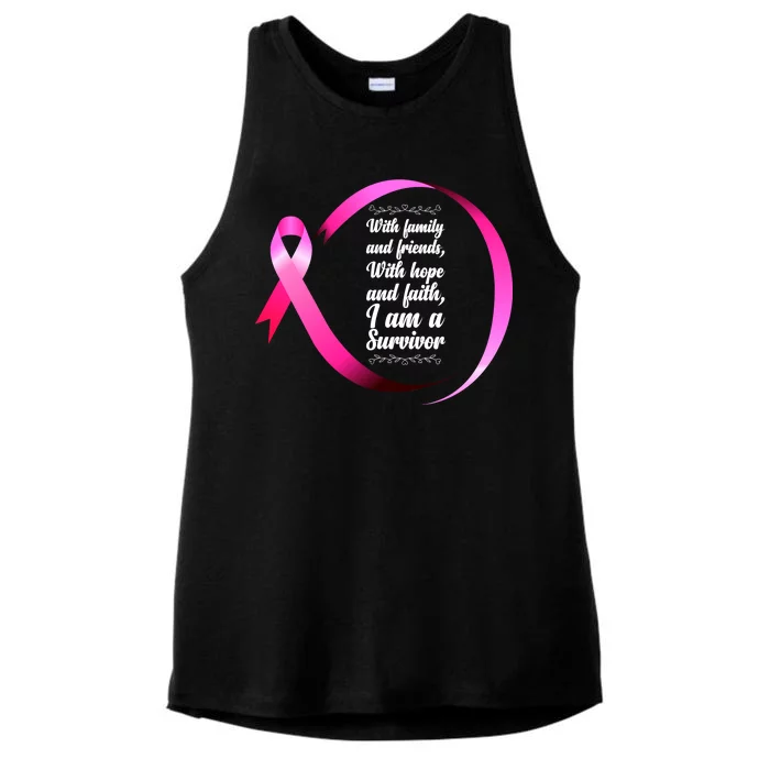 I Am A Breast Cancer Survivor Ladies Tri-Blend Wicking Tank