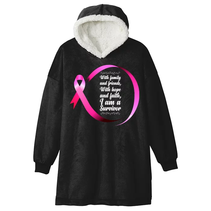 I Am A Breast Cancer Survivor Hooded Wearable Blanket