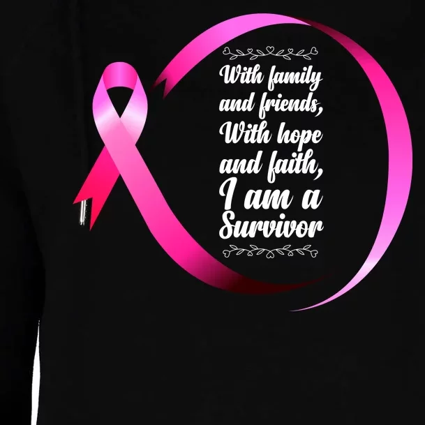 I Am A Breast Cancer Survivor Womens Funnel Neck Pullover Hood