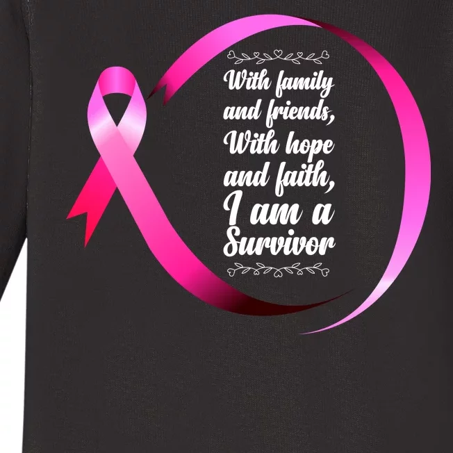 I Am A Breast Cancer Survivor Baby Long Sleeve Bodysuit