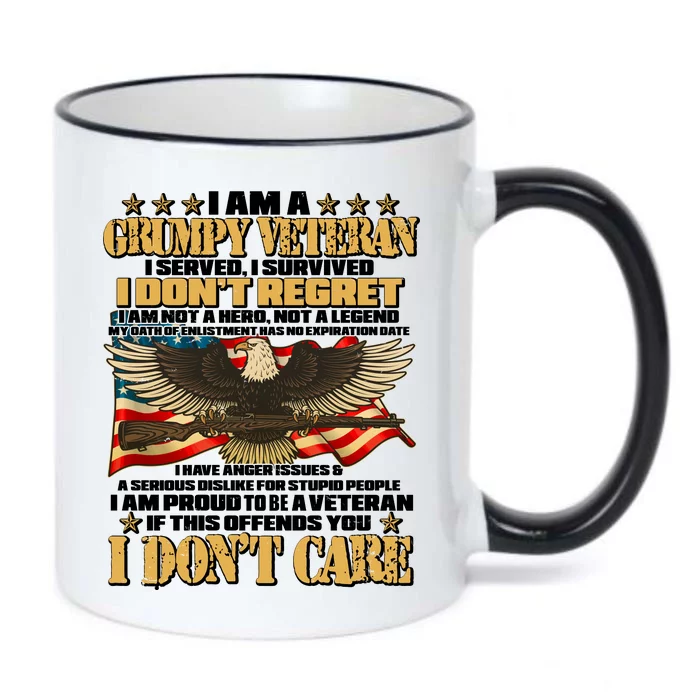 I Am A Grumpy Proud Veteran Funny Black Color Changing Mug