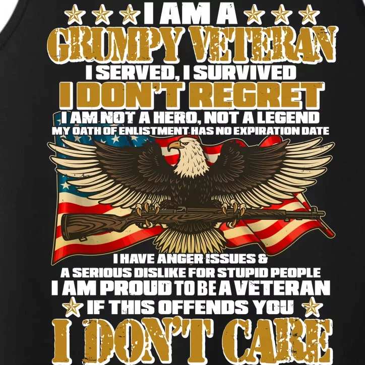 I Am A Grumpy Proud Veteran Funny Performance Tank