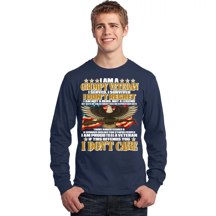 I Am A Grumpy Proud Veteran Funny Tall Long Sleeve T-Shirt