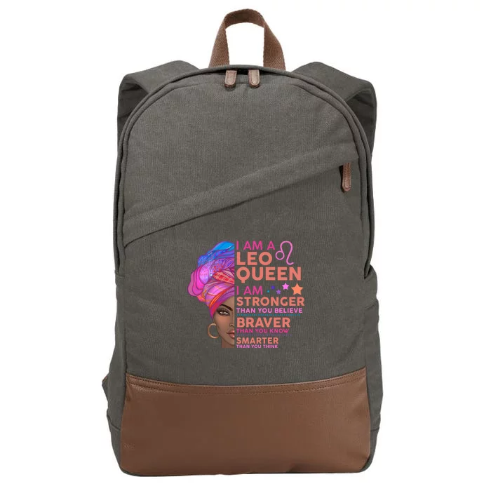 I Am A Leo Queen I Am Stronger Than You Believe Zodiac Cotton Canvas Backpack