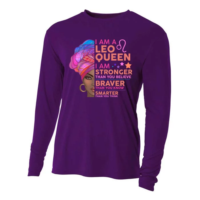 I Am A Leo Queen I Am Stronger Than You Believe Zodiac Cooling Performance Long Sleeve Crew