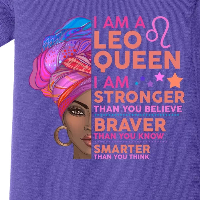 I Am A Leo Queen I Am Stronger Than You Believe Zodiac Baby Bodysuit