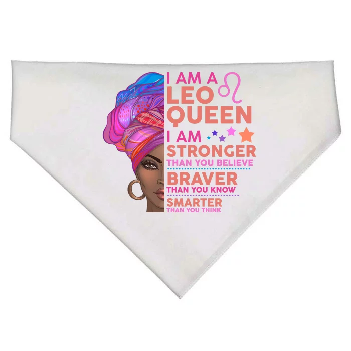 I Am A Leo Queen I Am Stronger Than You Believe Zodiac USA-Made Doggie Bandana