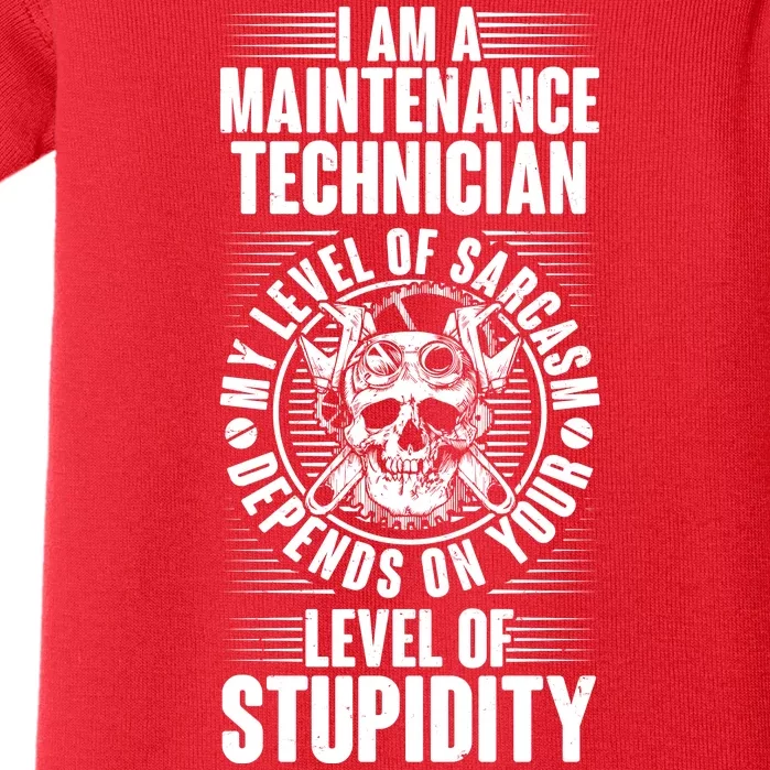 I Am A Maintenance Technician Level Of Stupidity Baby Bodysuit