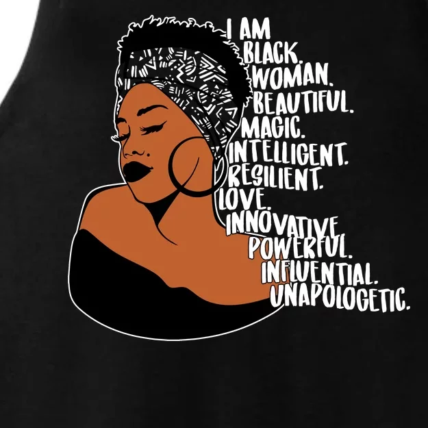 I Am A Proud Black Woman Beautiful Powerful Ladies Tri-Blend Wicking Tank