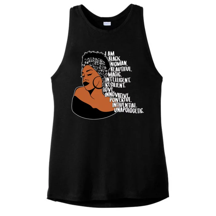 I Am A Proud Black Woman Beautiful Powerful Ladies Tri-Blend Wicking Tank