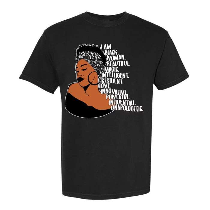 I Am A Proud Black Woman Beautiful Powerful Garment-Dyed Heavyweight T-Shirt