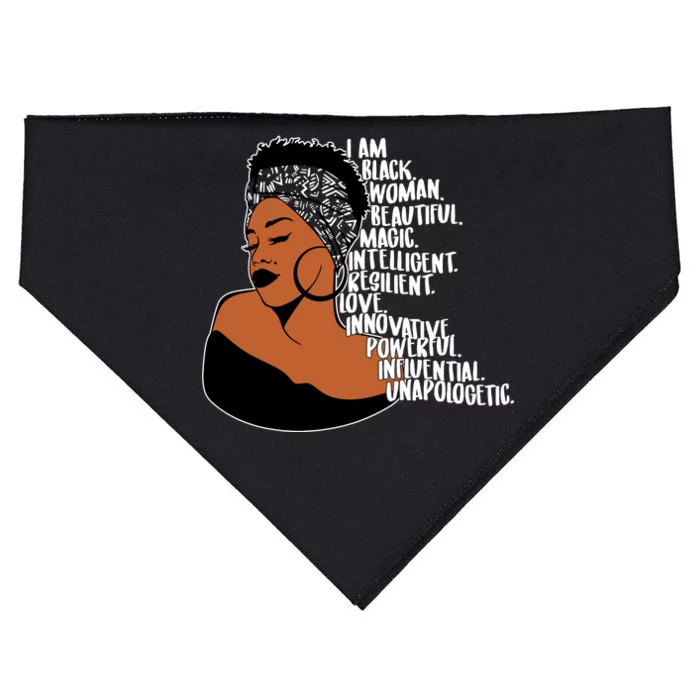 I Am A Proud Black Woman Beautiful Powerful USA-Made Doggie Bandana