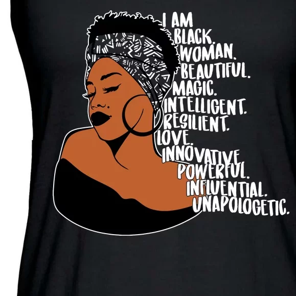 I Am A Proud Black Woman Beautiful Powerful Ladies Essential Flowy Tank