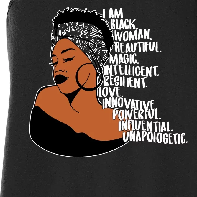 I Am A Proud Black Woman Beautiful Powerful Women's Racerback Tank