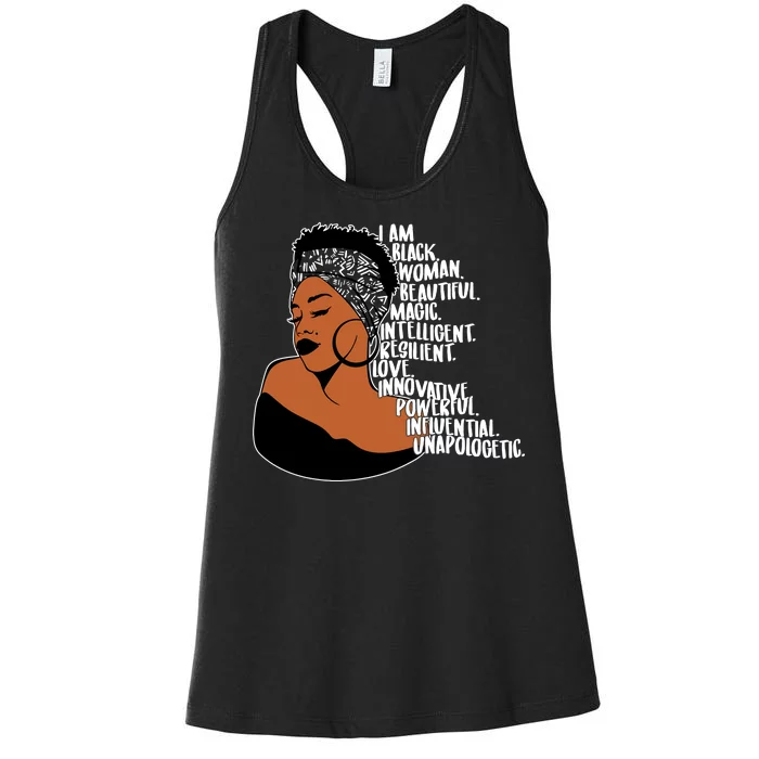 I Am A Proud Black Woman Beautiful Powerful Women's Racerback Tank