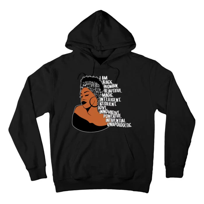 I Am A Proud Black Woman Beautiful Powerful Tall Hoodie