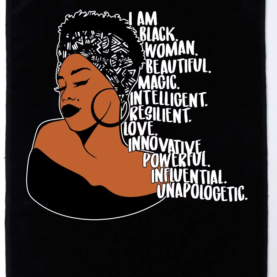 I Am A Proud Black Woman Beautiful Powerful Platinum Collection Golf Towel