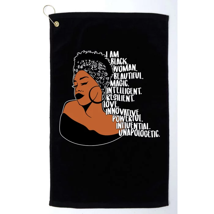 I Am A Proud Black Woman Beautiful Powerful Platinum Collection Golf Towel