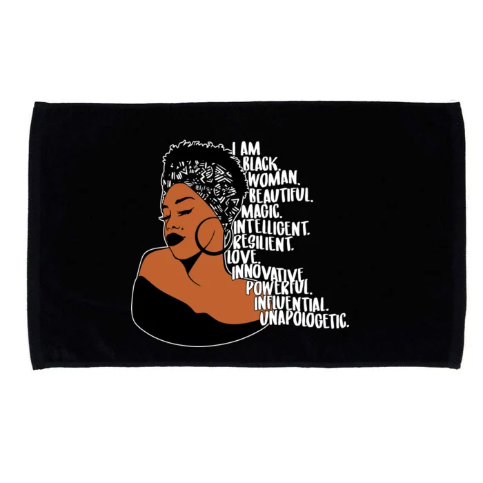 I Am A Proud Black Woman Beautiful Powerful Microfiber Hand Towel