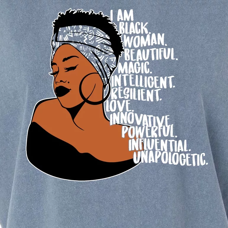 I Am A Proud Black Woman Beautiful Powerful Garment-Dyed Women's Muscle Tee