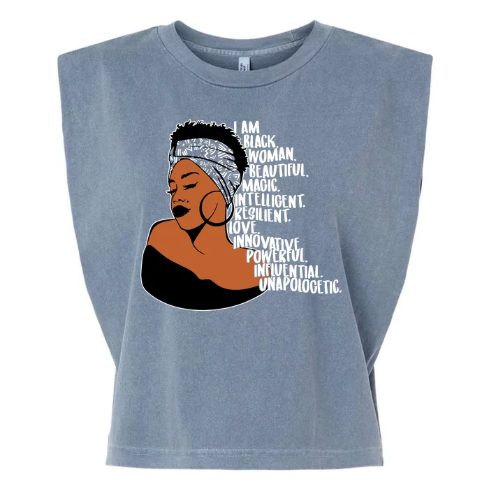 I Am A Proud Black Woman Beautiful Powerful Garment-Dyed Women's Muscle Tee