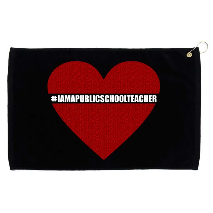 I Am a Public School Teacher Hashtag Love Heart Grommeted Golf Towel