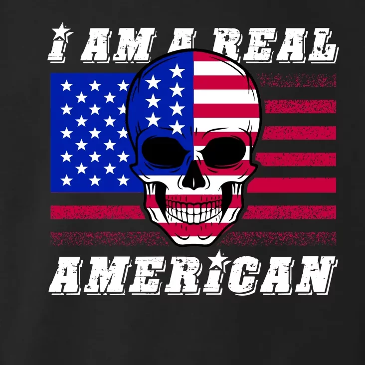 I Am A Real American Skull Flag Toddler Hoodie