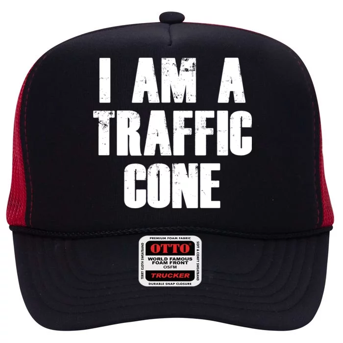 I Am a Traffic Cone Lazy costume High Crown Mesh Trucker Hat