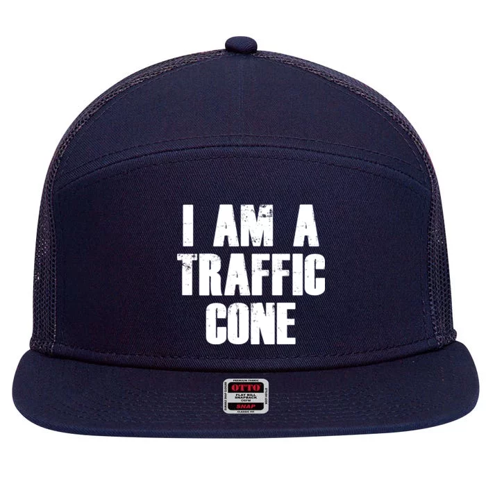 I Am a Traffic Cone Lazy costume 7 Panel Mesh Trucker Snapback Hat