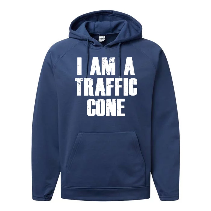 I Am a Traffic Cone Lazy costume Performance Fleece Hoodie