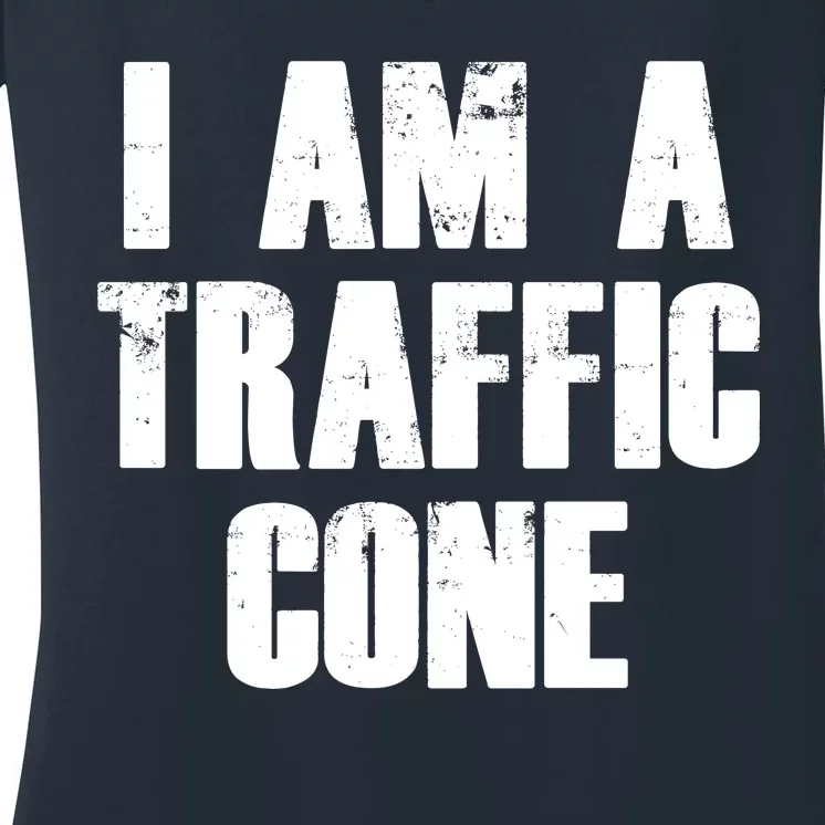 I Am a Traffic Cone Lazy costume Women's V-Neck T-Shirt