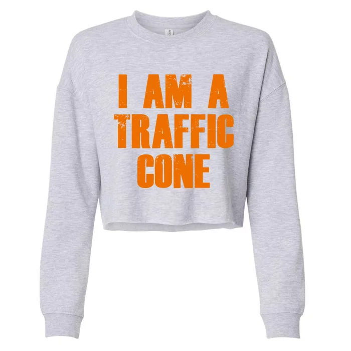 I Am a Traffic Cone Lazy costume Cropped Pullover Crew