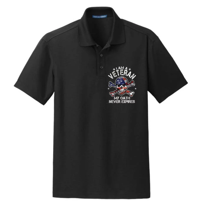 I Am A Veteran My Oath Never Expires Dry Zone Grid Performance Polo