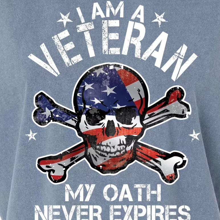 I Am A Veteran My Oath Never Expires Garment-Dyed Women's Muscle Tee