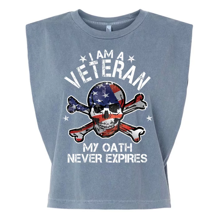 I Am A Veteran My Oath Never Expires Garment-Dyed Women's Muscle Tee