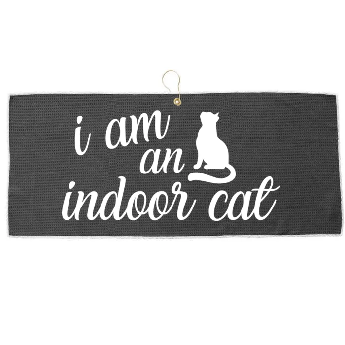 I Am An Indoor Cat Large Microfiber Waffle Golf Towel